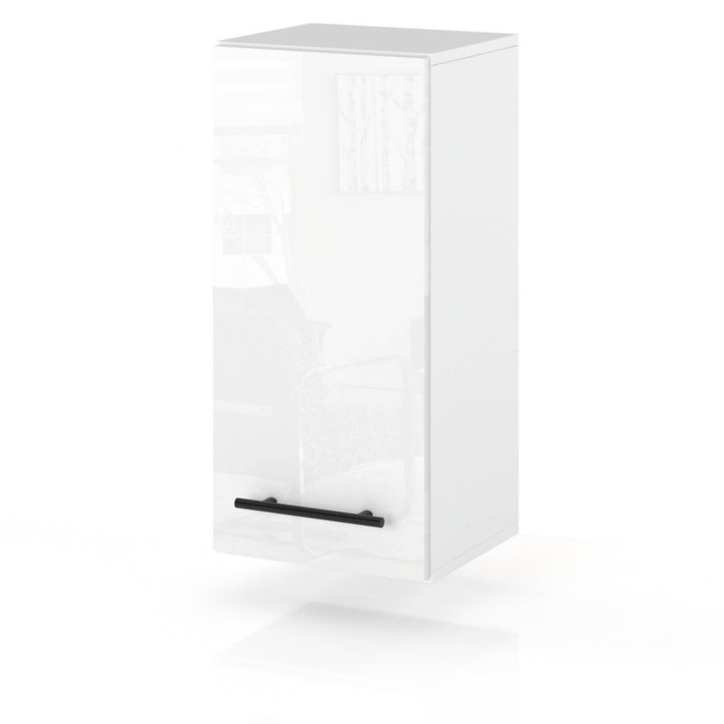 Szafka Kuchenna Hurtownia-Mebli Wisząca W30 sPremium 30cm Biały Mat Biały Połysk 30x32x72 cm 1szt.