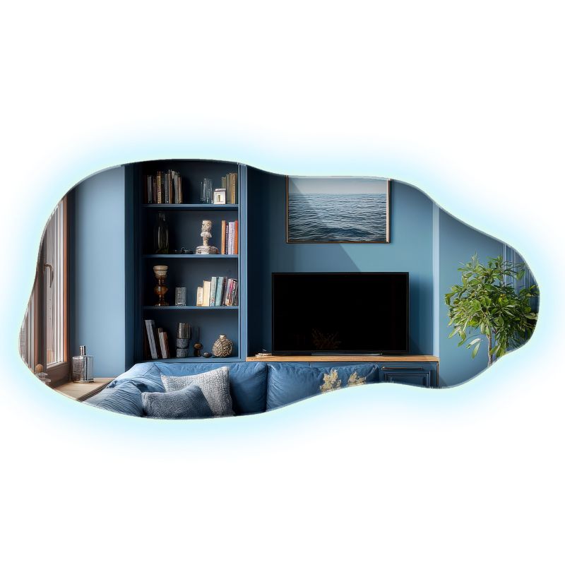 Lustro Wiszące LED ArtPrintCave 50 x 100 cm Zimne Światło Nieregularny Organiczny Kształt 1 szt.