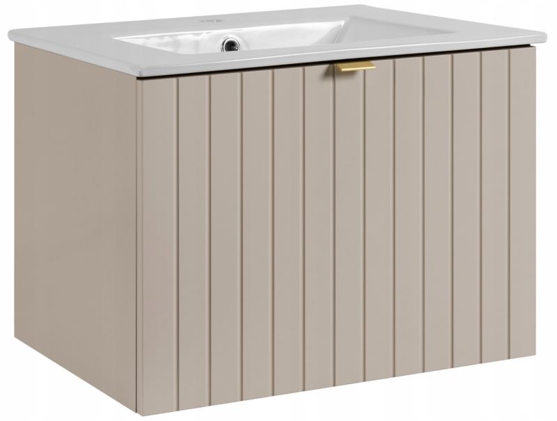 Szafka pod umywalkę Furnidea 60 cm kaszmir z umywalką ceramiczną 61 cm Harmo 1 szt.