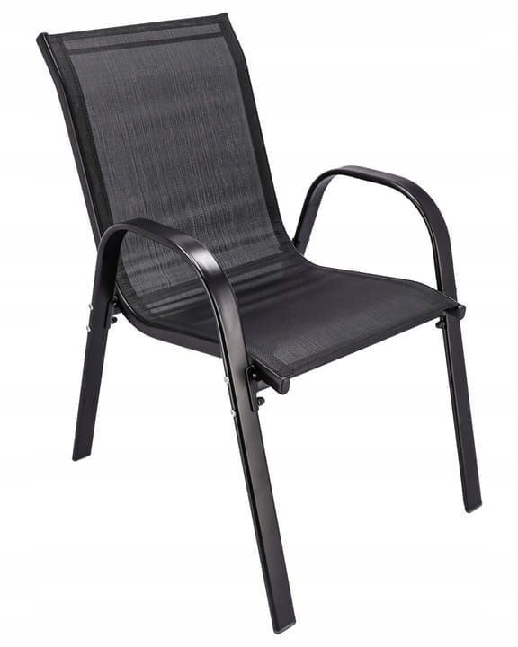 Krzesło ogrodowe JUMI wygodne czarne 84 cm na taras i balkon 1 szt.