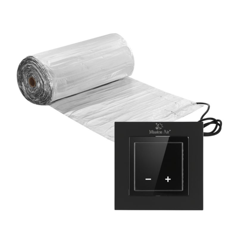 Zestaw mat grzewczych pod panele Mission Air MAL-160 9m² + Aries LCD Czarny 1szt