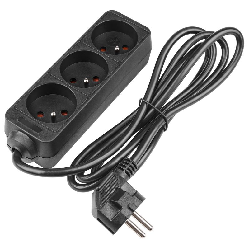 Przedłużacz listwa zasilająca MasterLED Silo 3 gniazda 1.5m uziemienie czarny 1 szt.