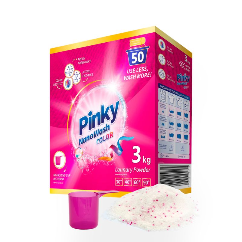 Proszek do prania tkanin kolorowych PINKY NANOWASH 3 kg 1 szt.
