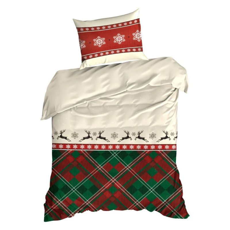 Pościel Świąteczna AUSTIN Eurofirany Bawełniana Czerwona Krata 140X200 Cm Kpl.