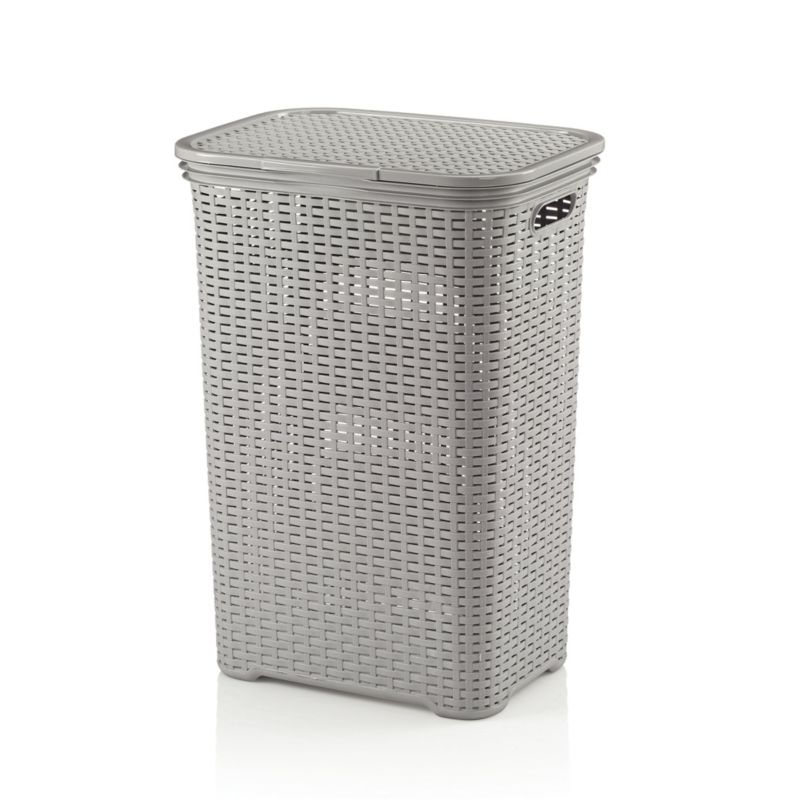 Kosz na bieliznę Kela Brasilia rattanowy, jasnoszary 60L, lekki, Niemcy 1 szt.
