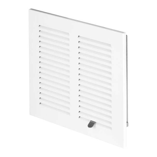 Kratka dekoracyjna metalowa 14 x 14 cm z żaluzją biała