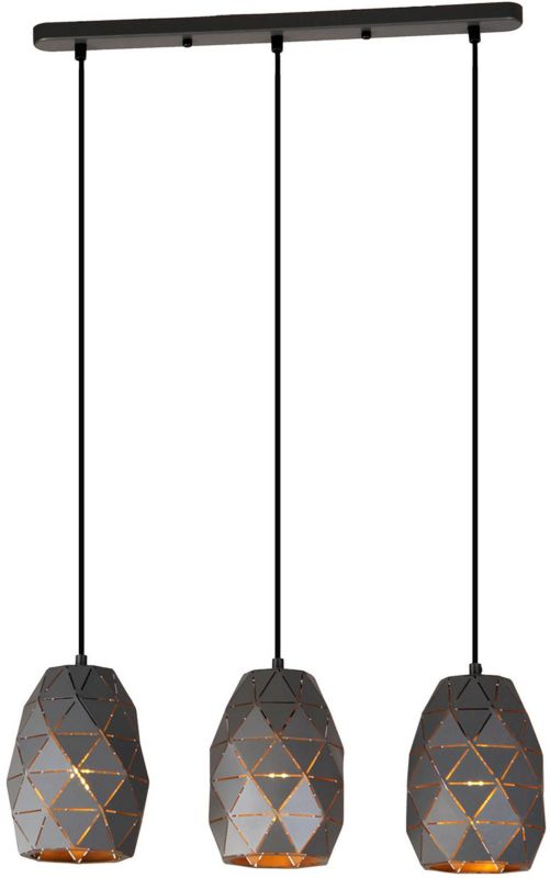 Lampa wisząca Harley 3 x 40 W E27 na listwie podłużnej grafitowa