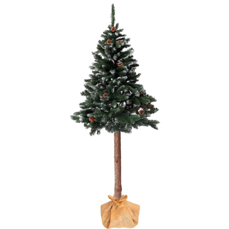 Choinka na pniu Bauerkraft 180 cm sosna diamentowa z szyszkami ośnieżona 1 szt.