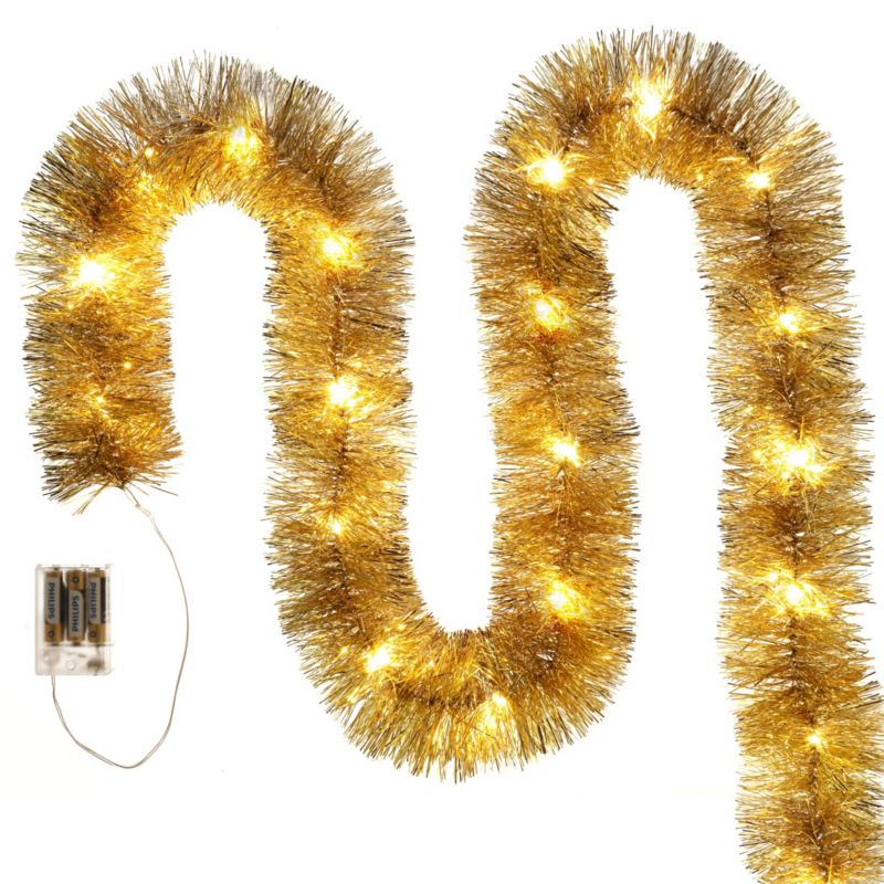 Łańcuch LED choinkowy JUMI złoty na baterie świąteczny na choinkę 6 metrów 1 szt.
