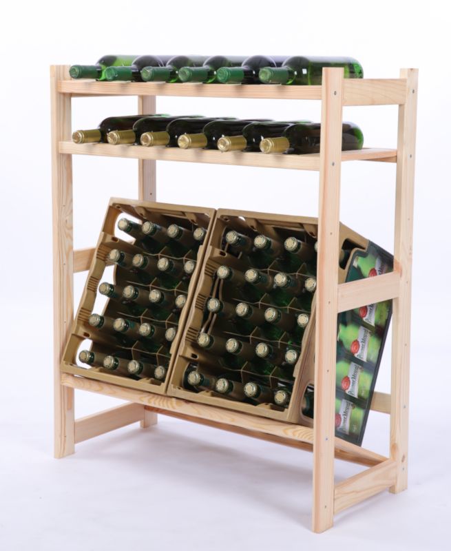 Regał na butelki i skrzynki MODO24 85,8 cm 3 półki naturalny 1 szt.