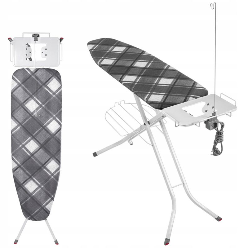 Deska Do Prasowania KADAX 120x38cm szeroki Blat Składana Uchwyt Na Żelazko Półka 1szt.