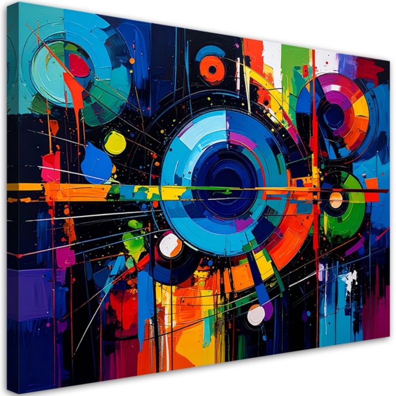 Obraz na płótnie do salonu sypialni Feeby Kolorowa Abstrakcja Akwarela 90x60cm 1szt