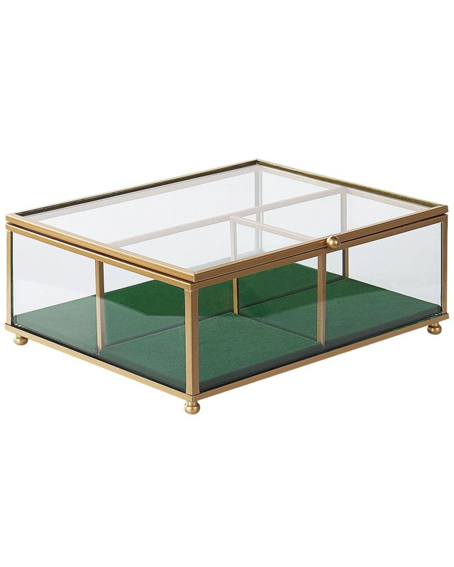 Szkatułka na biżuterię szklana złota Saintes 1 szt.