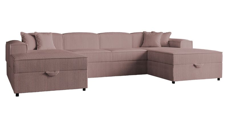 Narożnik z funkcją spania MIRJAN 24 Santos U Sztruks brudny róż 1 szt.