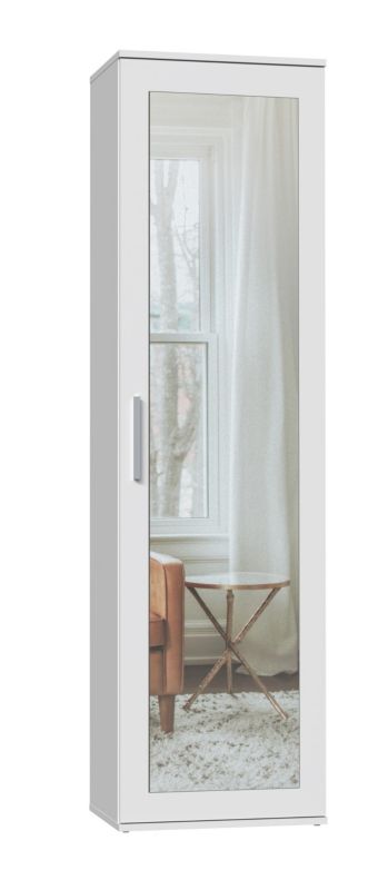 Szafa Topeshop Duo Z Lustrem Biel Mat Do Przedpokoju 35x50x180 cm 1 szt.