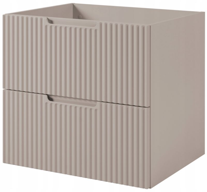 Szafka pod umywalkę Furnidea 60 cm kaszmir ryflowana MDF wisząca VENA 1 szt.