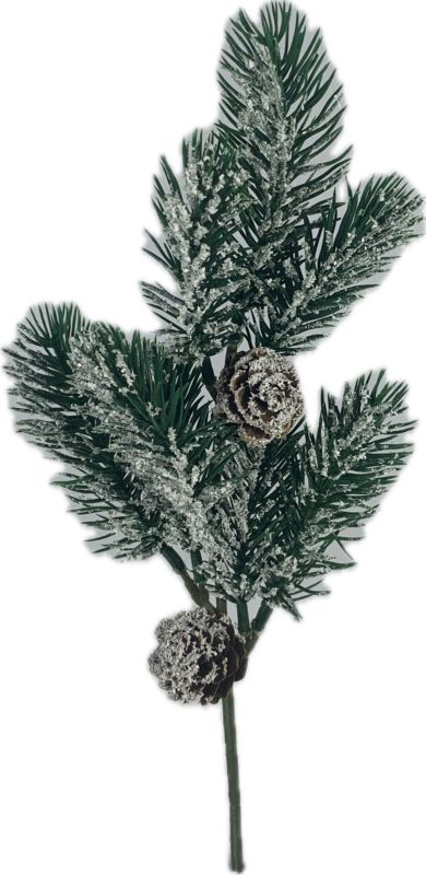 Pik świerkowy z szyszkami 32 cm śnieżony