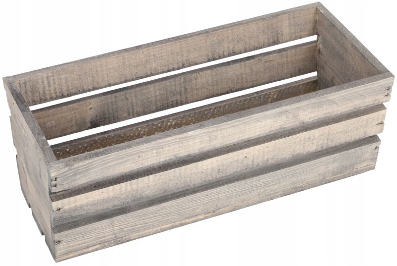 Skrzynka drewniana KOTARBAU balkonowa szara 40 cm 1 szt.