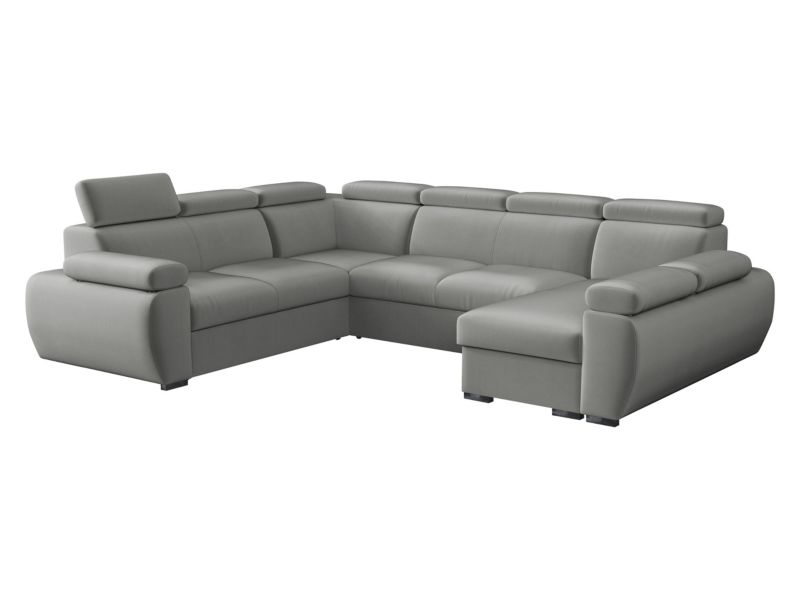 Narożnik z funkcją spania MIRJAN 24 Boston U prawy 2R+R+2P+LC jasny szary 1 szt.