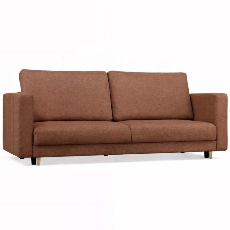 Sofa Topeshop Lina 3-osobowa Terakota Funkcja spania 221x98x90 cm 1 szt.