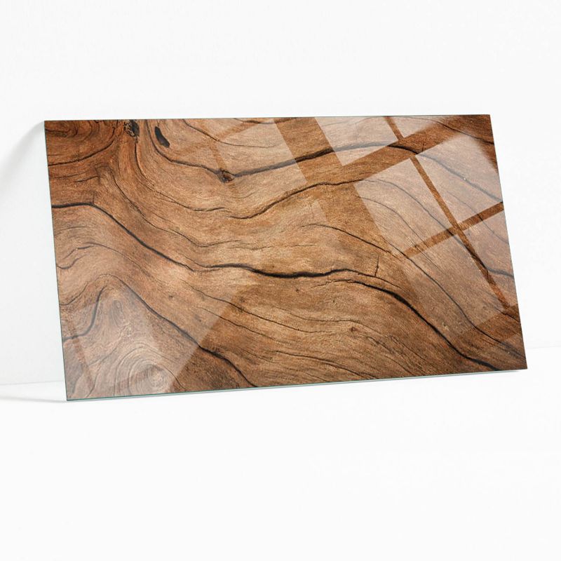 Blat Szklany z Nadrukiem Wallfluent 100x50 cm Wzór inspirowany drewnem 1 szt.