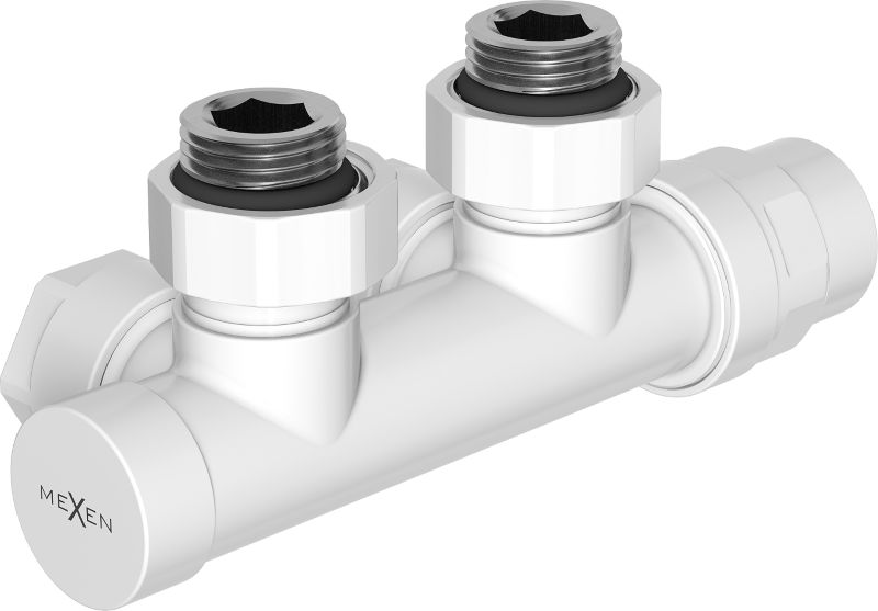 Zawór kątowy Mexen Duplex biały 1 szt.