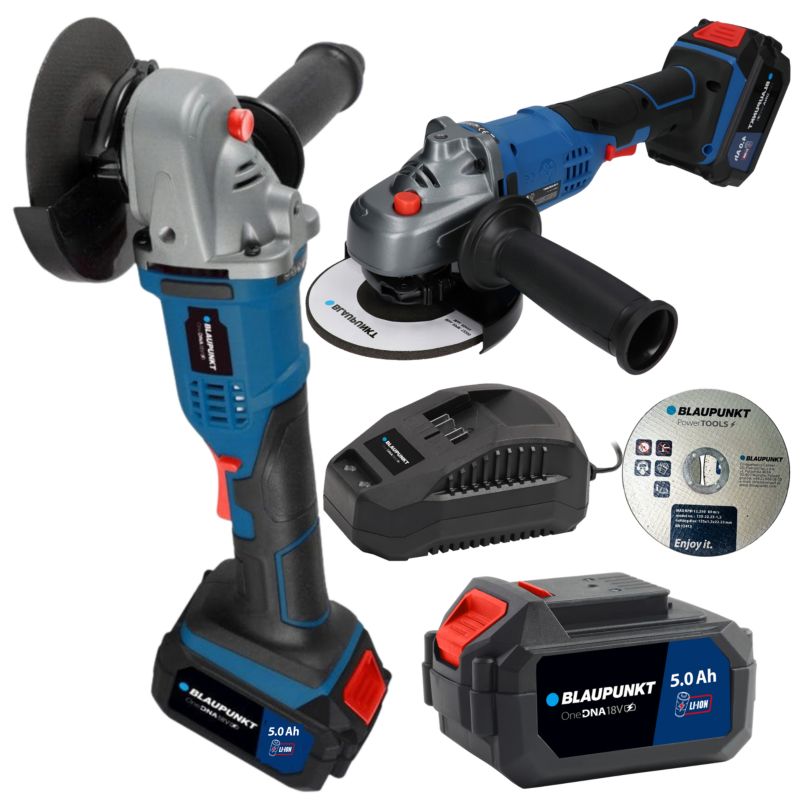 Zestaw Szlifierka kątowa Akumulatorowa Akumulator 2 Ah Ładowarka CG5010 Blaupunkt 1szt.