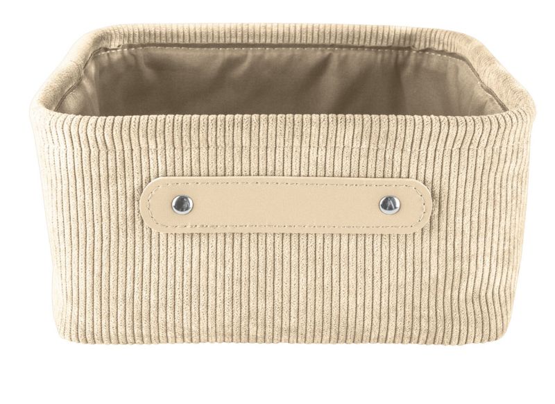 Koszyk łazienkowy Kleine Wolke Bedford beżowy, sztruks, 17x11,5x22 cm, poliester, 1 szt.