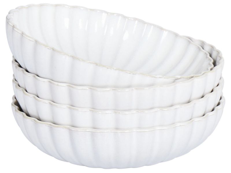 Zestaw 4 głębokich talerzy Nettle Kamionka Złamana biel 1 kpl