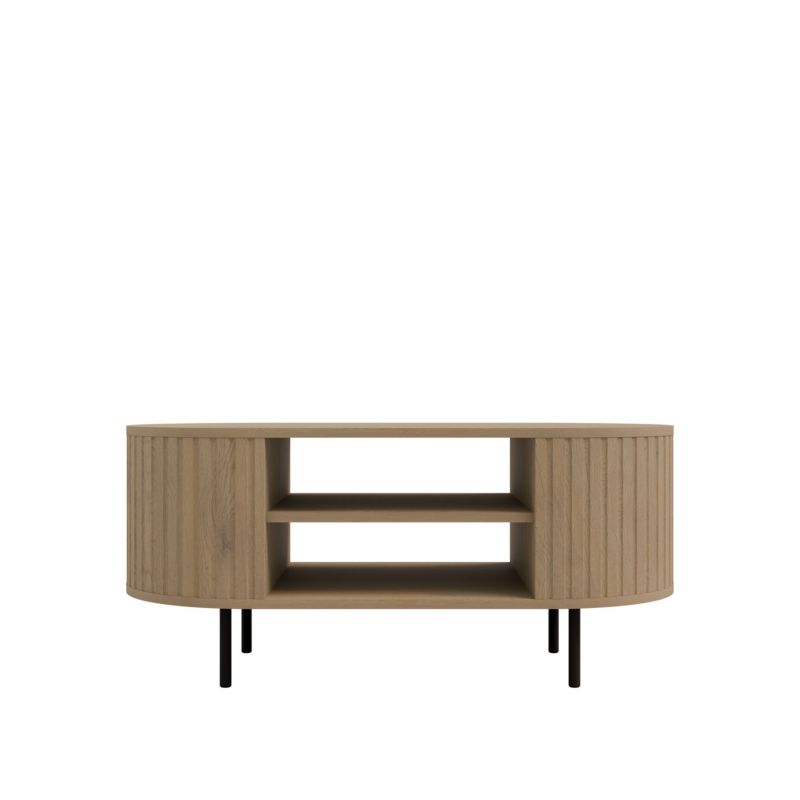 Stolik kawowy Bonni z ryflowanymi bokami do salonu Flana 200 Dąb Cremona 1 szt.