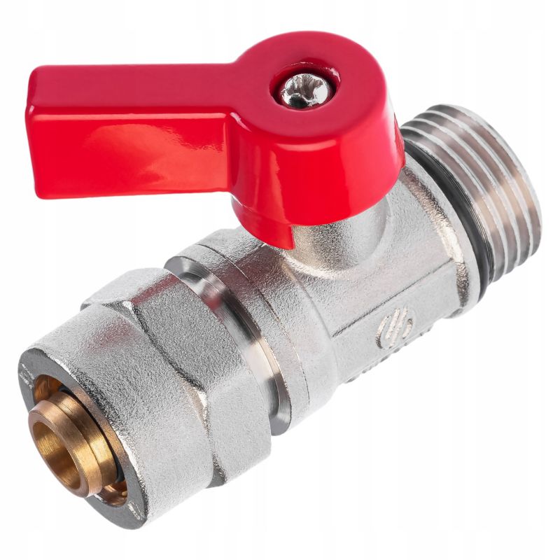 Zawór Arco kulowy DN15 12.7 mm x 16 mm ze złączką na PEX czerwony motylek do rur wielowarstwowych 1 szt.