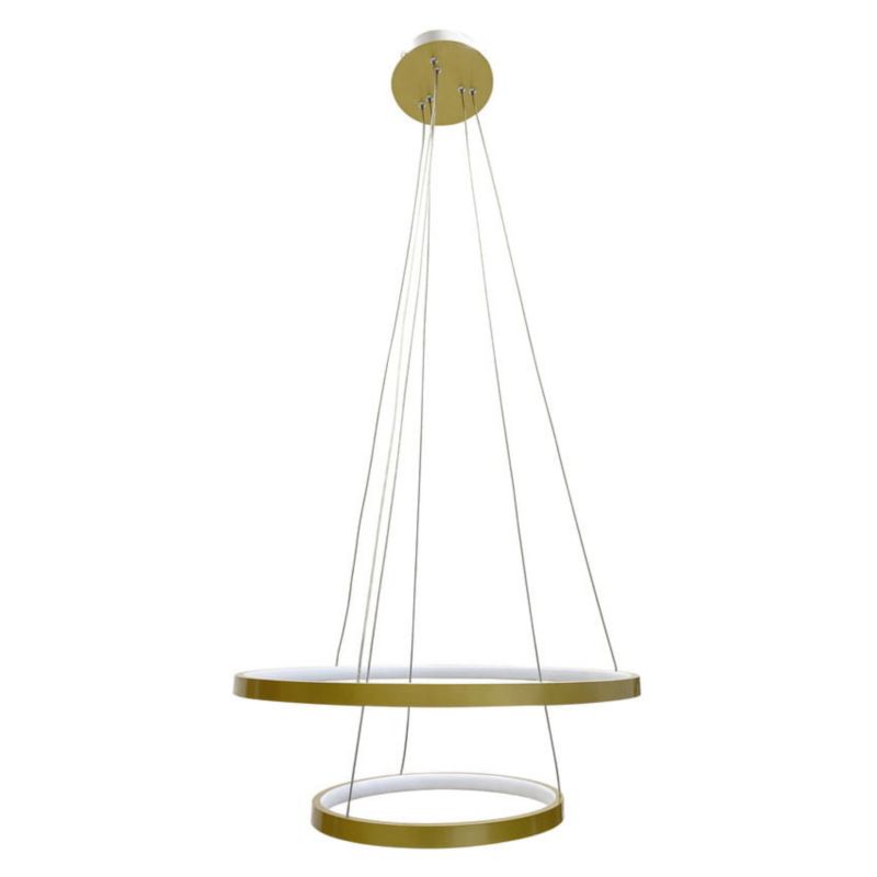 Żyrandol Candellux Lune złoto-biały wym: 110 x 50 x 50 cm wbudowany LED 40W 1 szt.