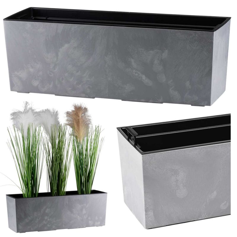 Donica HowHomely Tworzywo Szary Beton 56x18x19 cm 1 szt.