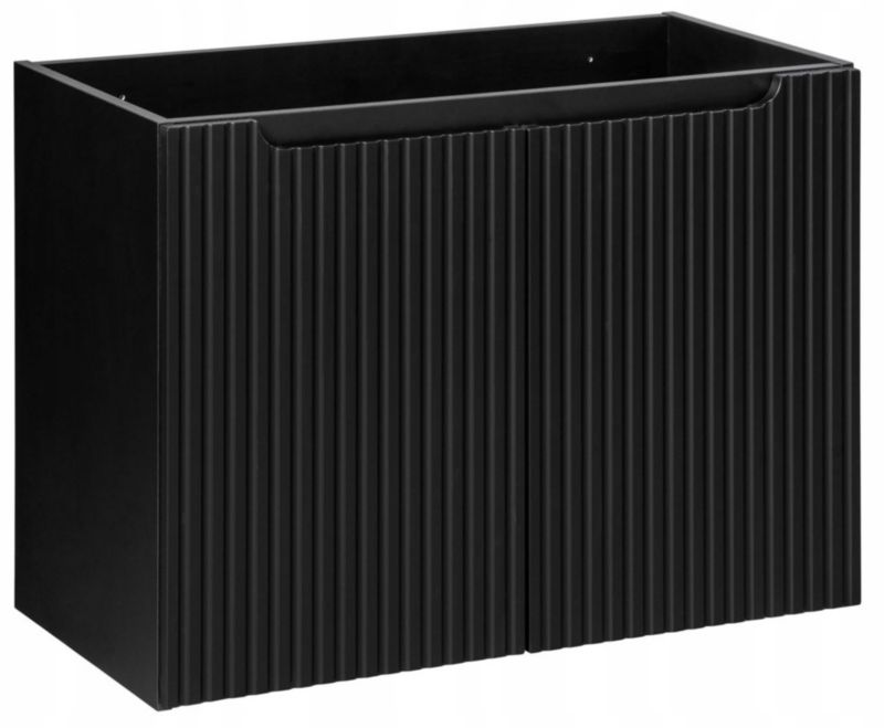 Szafka pod umywalkę łazienkowa Furnidea Nova Black czarna 80 cm ryflowana wisząca 1 szt.