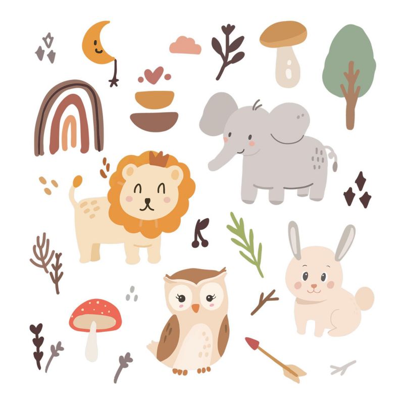 Naklejki Na Ścianę Wallfluent 146x80 cm Zwierzęta natura 1 rol.