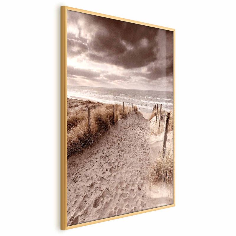 Plakat Artgeist Odległa wydma 60x90 cm z ramą złotą 1 szt