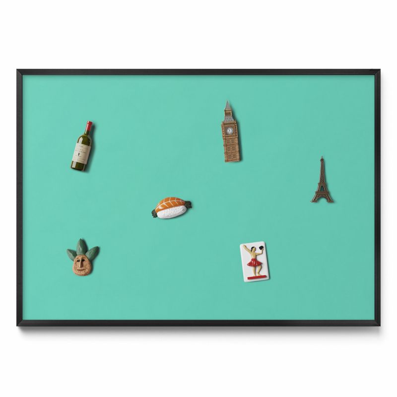 Tablica na notatki Tulup 100x70 cm Kolor miętowy w czarnej ramie 1 szt.