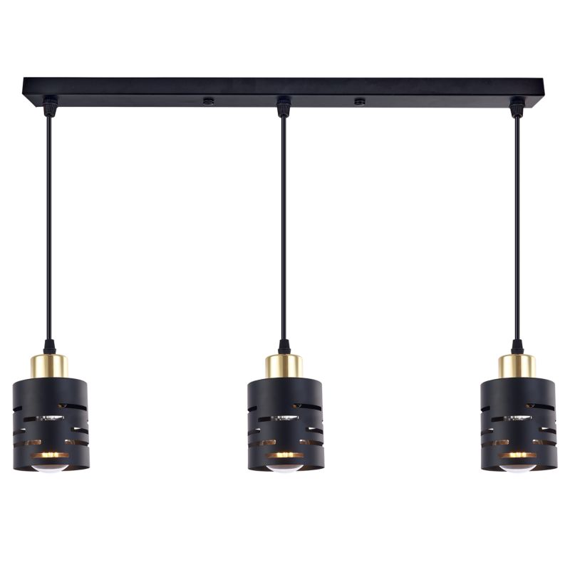 Lampa wisząca sufitowa MasterLED Elen 3x E27 LED stylowa oprawa czarna złota 1 szt.