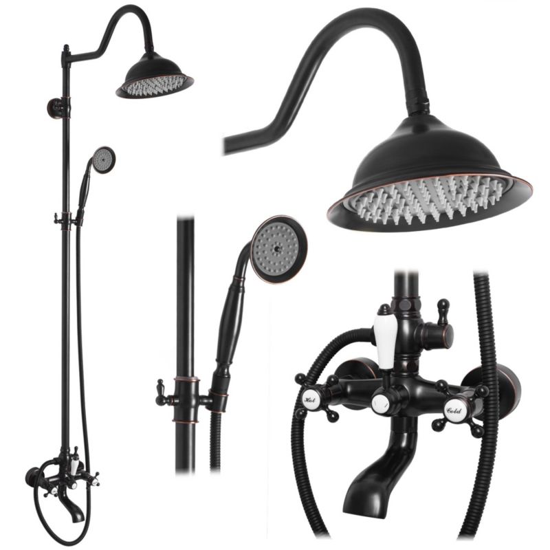 Zestaw Natryskowy Rea Bergamo Czarny 50X21X150Cm 1 Szt