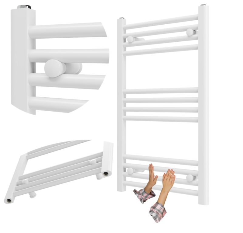 Grzejnik Łazienkowy Granitan Breno 50/80cm Biały Kaloryfer Drabinkowy 1kpl.