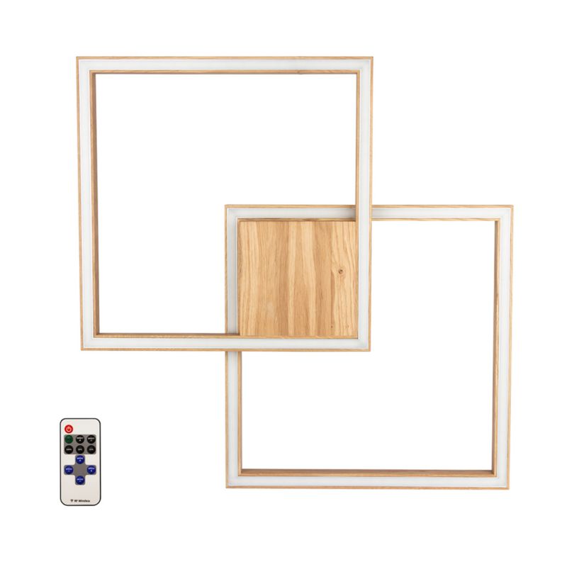 Drewniana Lampa Sufitowa SPOT Light Ramme 1xLED 24V 48W Dąb Olejowany FSC, Sterowana Pilotem, Polski Producent, 1 szt.
