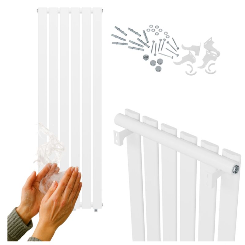 Grzejnik Fero Pionowy Ozdobny 1400x450 Biały Moc 687W Panelowy Granitan 1 szt.