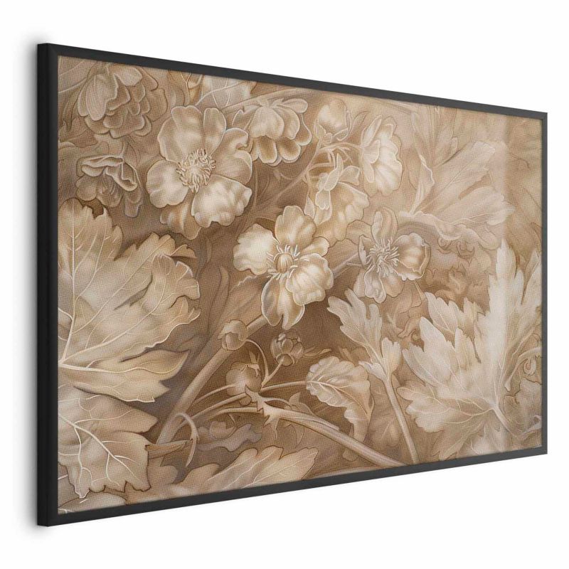 Plakat Artgeist Ornamenty roślinno-kwiatowe 60x40 cm z ramą czarną 1 szt