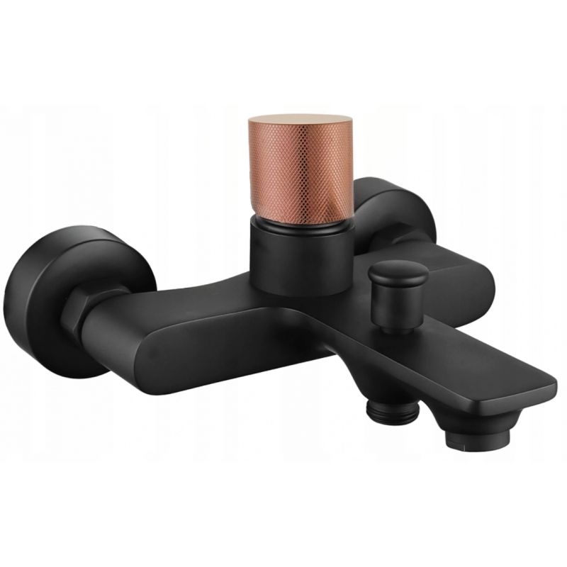 Bateria wannowa Mexen Royo One czarna/różowe złoto 1 szt.