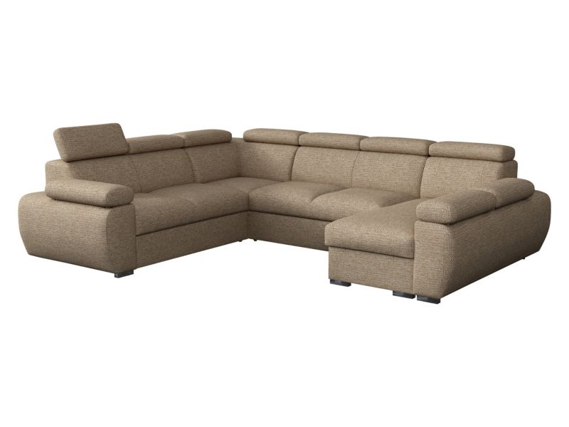 Narożnik z funkcją spania MIRJAN 24 Boston U prawy 2R+R+2P+LC ciemnobeżowa plecionka 1 szt.