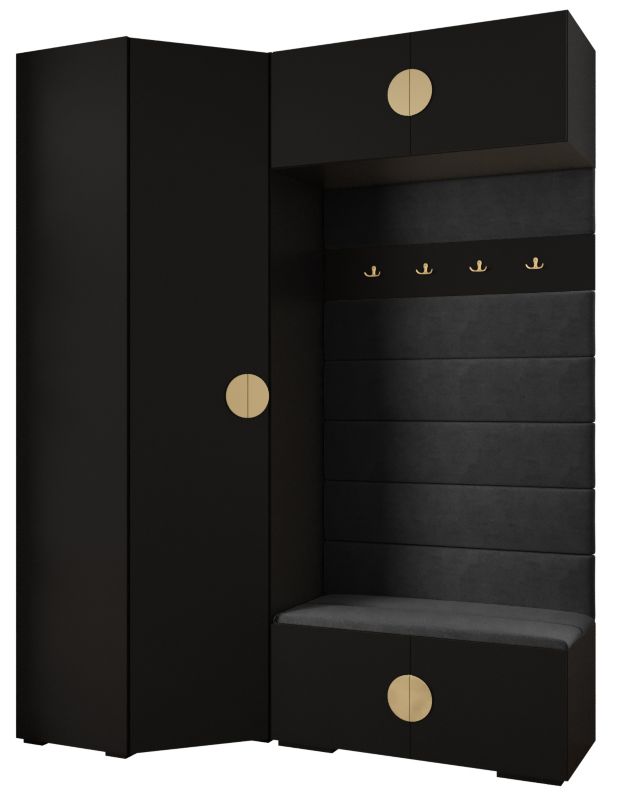 Garderoba do przedpokoju Abiks INOVA 4 Z21 czarny+złoty+manila18 1 szt.