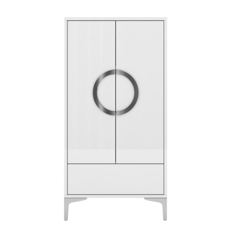 Biała wysoka nowoczesna komoda Dancan EVA połysk 1 szt.