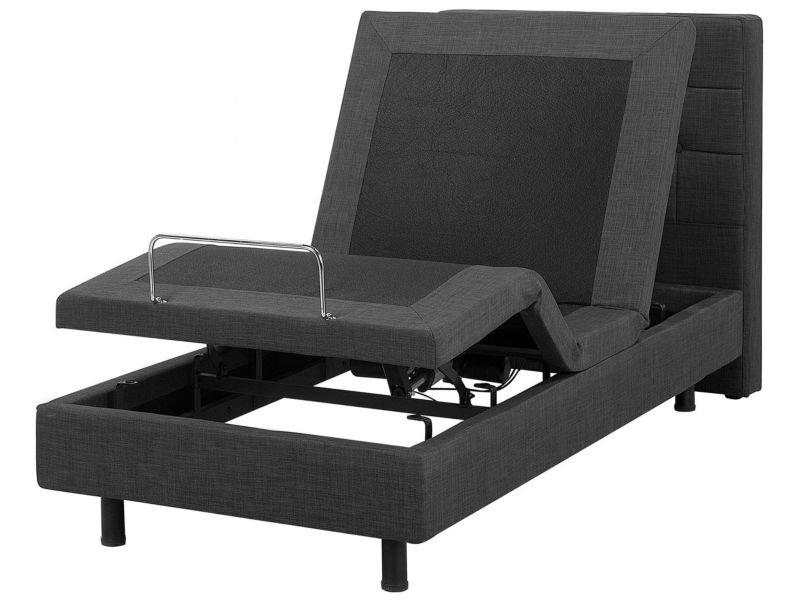 Łóżko regulowane tapicerowane 80 x 200 cm szare Duke 1 szt.