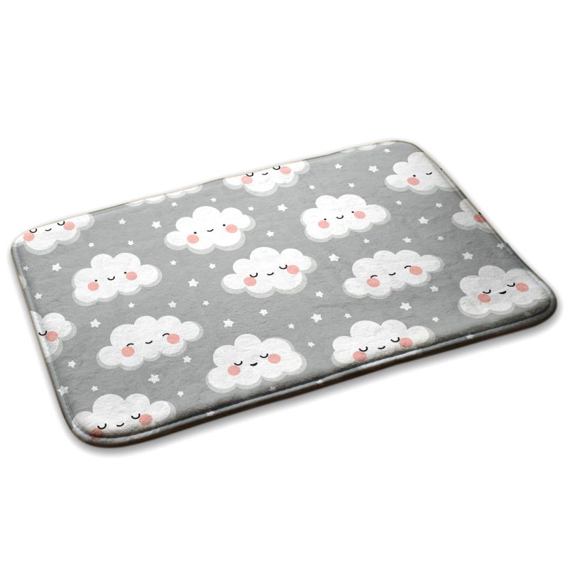 Dywanik dla dzieci Tulup 90x60cm Chmurki z gwiazdkami Miękki i antypoślizgowy 1 szt.