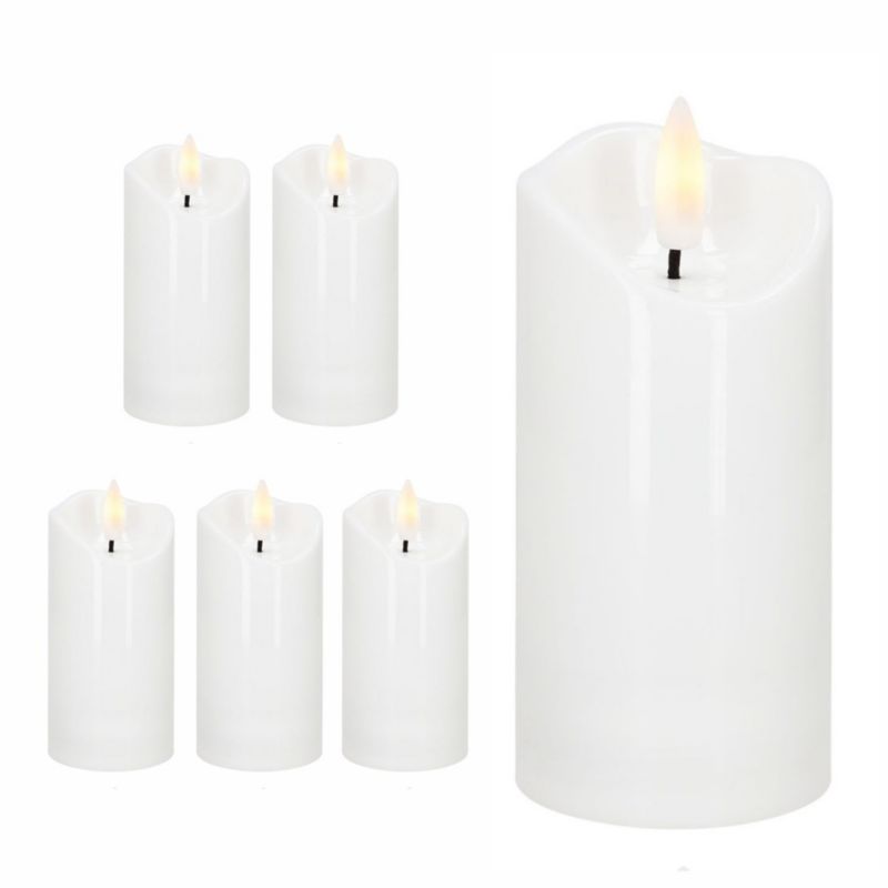 Wkłady Led do znicza Springos 10 cm na baterie 6 szt.